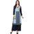 Saadhvi Blue and Black Crepe Striped Pack of 2 Kurtas