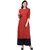 Saadhvi Red and Yellow Crepe Floral Print Pack of 2 Kurtas