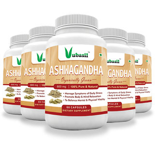 Vubasil 100 Pure Ashwagandha Extract (300 Capsules) Immunity Booster Veg