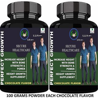 Secure Healthcare Perfect Growth Height Growth /Height Increase Chocolate Flavour Powder Pack of 2