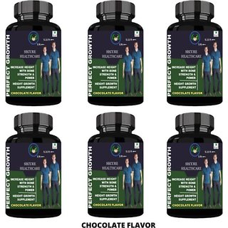 Secure Healthcare Perfect Growth Height Growth /Height Increase Chocolate Flavour Powder Pack of 6