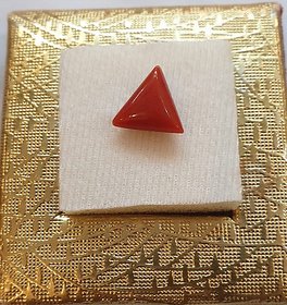 Moonga Gemstone Natural 5 Carat Original Triangle Red Coral Stone Certified Lab Astrological Ceylonmine
