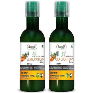 Vringra Sea Buckthorn Juice - Sea Buckthron Extract - Sea Buckthorn Seeds Liquid - Immunity Booster 500ml  (Pack Of 2)