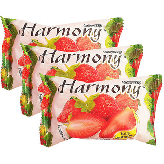 Harmony Strawberry Fruity Soap - 75g (Pack Of 3)