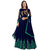 Saadhvi Blue and Green Silk Embroidered Semi Stitched Flared Gown