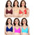 Daily Wear Hosiery Non-Padded Bra (Pack of 6)