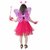 Kaku Fancy Dresses Magenta Butterfly Insect Costume Set -Magenta, for Girls