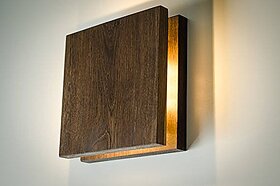 D4P Wooden LED Wall Lamp, Warm White Wall Hanging Lamp for Living Room, Bedroom  Home Decoration