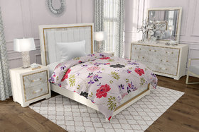 Be You Soft Micro Cotton White Floral Print Double Bed