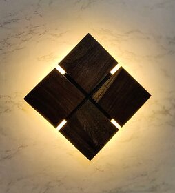 D4P Wooden LED Wall Lamp, Warm White Wall Hanging Lamp for Living Room, Bedroom  Home Decoration