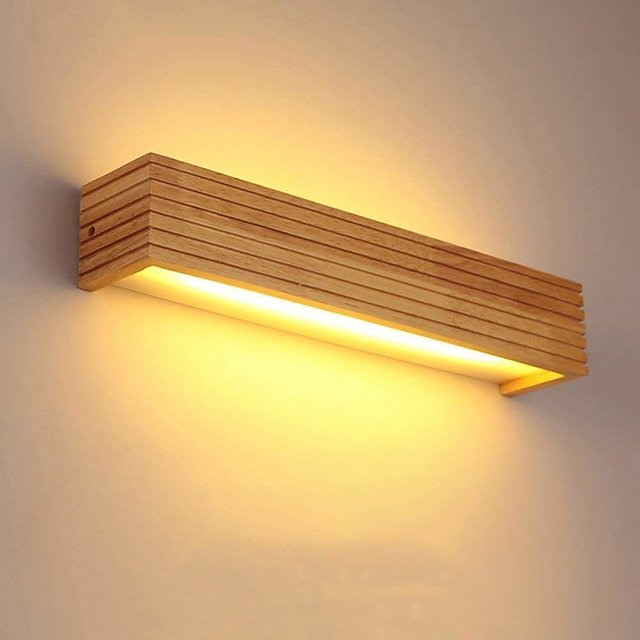 D4p Wooden Led Wall Lamp Warm, Wall Hanging Lamps For Bedroom