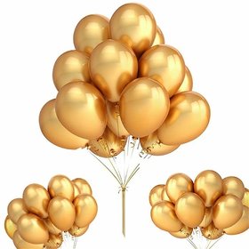 Alyka Metallic Balloons for Decorations, 10-inch(Dark Golden) - Pack of 50