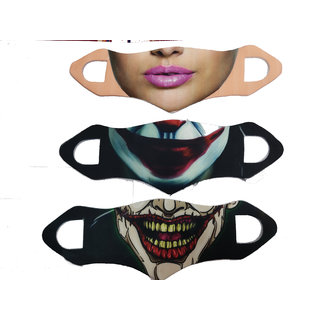 Buy Bonnym 3d Funny Face Mask Joker Ghost And Girl Pack Of 3 Online 299 From Shopclues