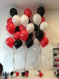 happy birthdayHD Metallic Finish Balloons for Birthday / Anniversary Party Decoration ( Red, White, Black ) Pack of 50