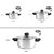 Cello Steelox Induction Compatible Stainless Steel Casserole/Handi Set of 3 with Glass Lid, Capacity -1 LTR, 2 LTR  3 L