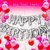 ABLEGATE Happy Birthday Letter Foil Balloon Set of(Silver)+ HD Mettalic Balloons(Red,White  Pink) Pack of 30