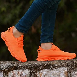 Orange Lace-up Smart Casual Shoes 