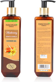 Panchvati Honey  Vanilla Shower Gel - No Parabens, Sulphate, Silicones  Salt - For Men  Women - 300 ml