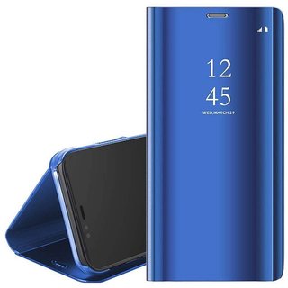 Buy Samsung Galaxy A70 Flip Cover By Clickaway Blue Electroplated Semi Clear View Smart Flip Cover Color Blue Online Get 83 Off