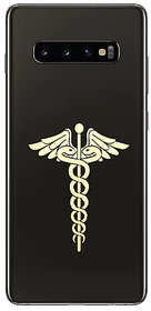 Pack of 2 Doctor Symbol Metal sticker with 24k Gold plated for Mobile/laptop self adhesive