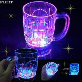 Giftales Rainbow Color Cup Led Flashing 7 Color Changing Light. Pour Water Or Tea Or Beer, Easy Battery Replacable
