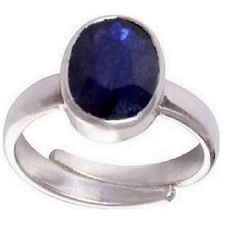                       Blue sapphire ring natural  precious gemstone neelam silver ring for unisex by CEYLONMINE                                              