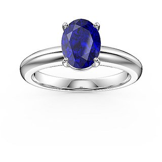                       Neelam silver ring natural & unheated precious gemstone blue sapphire silver ring for fashion purpose                                              