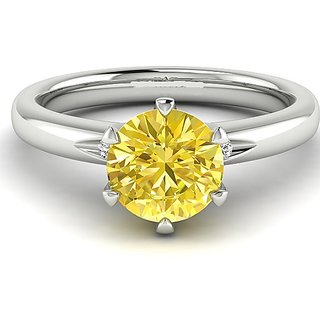                       Natural Pushkar silver ring original  unheated yellow sapphire precious beautiful silver ring for fashion purpose                                              