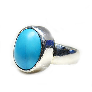                       firoza stone silver ring natural  original gemstone turquoise semi precious stone ring for unisex by CEYLONMINE                                              