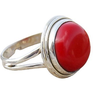                       Red Moonga ring original  lab certified coral gemstone 5.25 ratti for unisex                                              