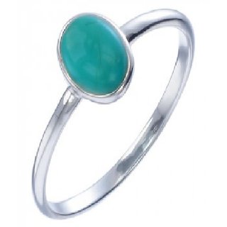                       Natural turquoise gemstone silver finger ring firoza stone for unisex by CEYLONMINE                                              