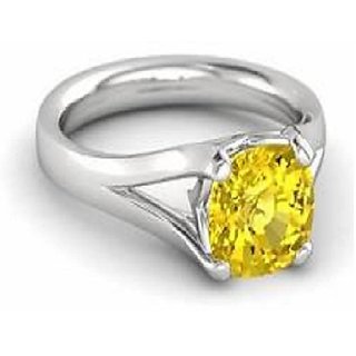 Buy yellow sapphire original stone ring natural certified precious pukhraj silver ring for unisex Online Get 69 Off