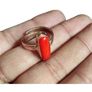                       Munga stone silver ring natural  certified coral precious stone silver ring for unsiex                                              