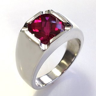                       Ruby ring natural  original gemstone manik silver (chunni) precious stone ring for unisex by CEYLONMINE                                              