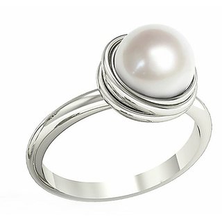                       pearl stone silver ring natural moti stone precious  beautiful gemstone ring for unisex                                              