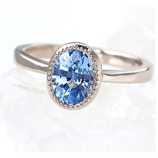                       Neelazma stone ring original  natural neelam/ blue sapphire  silver ring for unisex by CEYLONMINE                                              