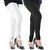 SSEJ womans cotton  soft legging pc of 2 (black,white)
