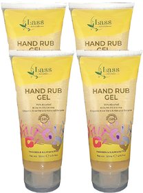 Lass Naturals Sanitize Hand Rub Gel 70 Alcohol Based Sanitizer (Pack of 4) - 120ml each