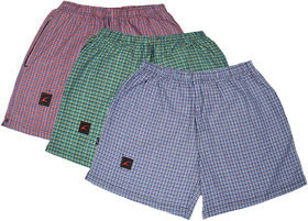 JET LYCOT Men's Woven Fabric Textile Boxer Shorts (Pack of 3)