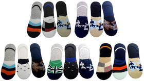 VOICI France Mens Cotton Multicolored Loafer No show Socks Free Size Pack of 15