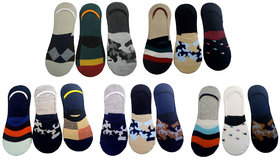 VOICI France Mens Cotton Multicolored Loafer No show Socks Free Size Pack of 15