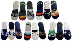 VOICI France Mens Cotton Multicolored Loafer No show Socks Free Size Pack of 15