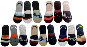 VOICI France Mens Cotton Multicolored Loafer No show Socks Free Size Pack of 15
