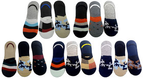 VOICI France Mens Cotton Multicolored Loafer No show Socks Free Size Pack of 15