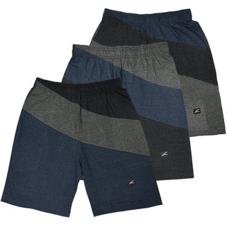 JET LYCOT Men's Pure Cotton Fuel Diagonal Shorts (Pack of 3)