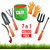 UNIGROW Garden tools 7 pieces set with HDPE Fabric GROW BAG Rubber GLOVES and SICKLE for Home gardening and Planting.
