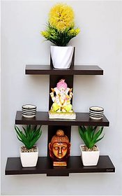 set of 3 wenge wooden Dcor shelves