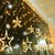 Pack Of 1 LED Plastic Star Curtain String Electric Lights with 8 Modes Hanging Decorative Lights For Diwali