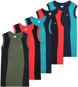 JET LYCOT Men's 100 Combed Cotton Rib Fabric Speed Gym Vest Pack of 5