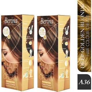 Buy Berina A36 Deep Golden Blonde Hair Color Cream 60gm Online @ ₹568 from  ShopClues